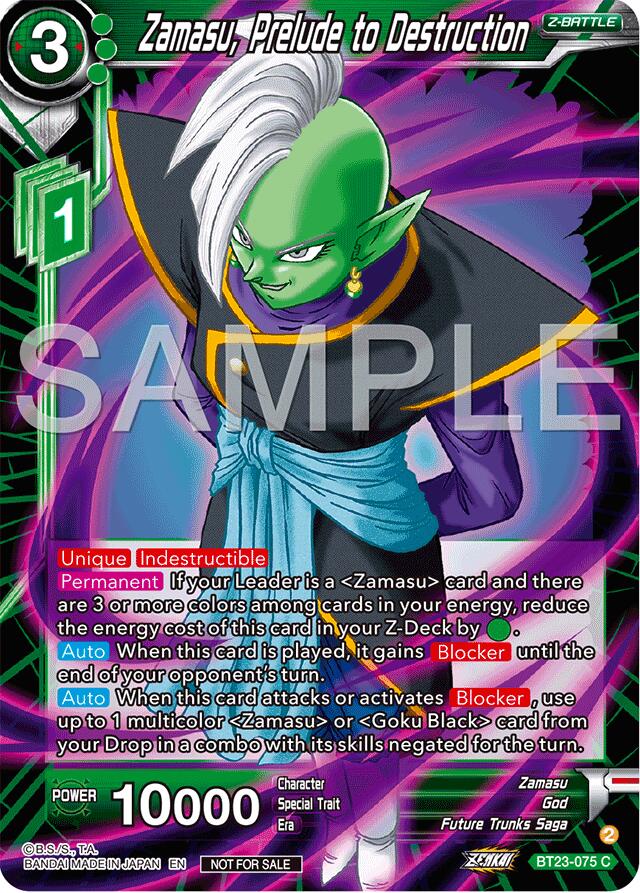 Zamasu, Prelude to Destruction (Championship 2024 Finals Zenkai Pack) (BT23-075) [Tournament Promotion Cards]