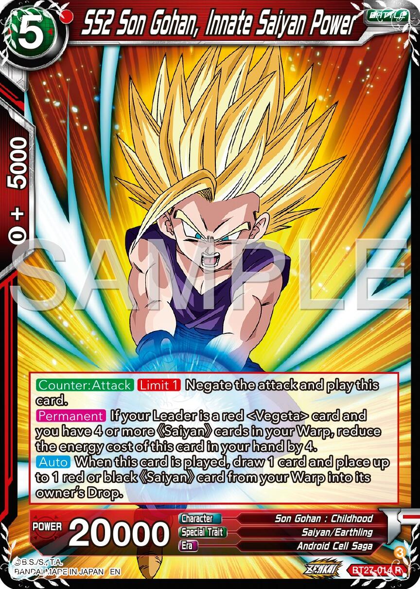 SS2 Son Gohan, Innate Saiyan Power (BT27-014) [History of Z]