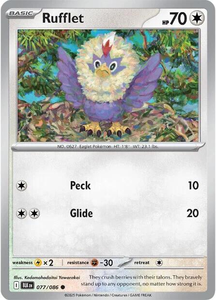 Rufflet (077/086) (Reverse Holo) [Scarlet & Violet: Black Bolt]