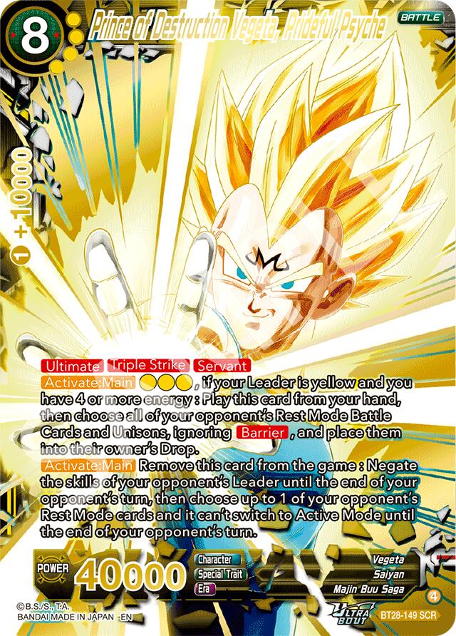 Prince of Destruction Vegeta, Prideful Psyche (BT28-149) [Prismatic Clash]