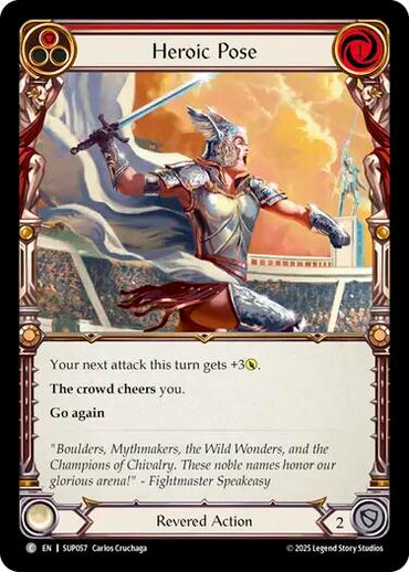 Heroic Pose (Red) [SUP057] (Super Slam)  Rainbow Foil