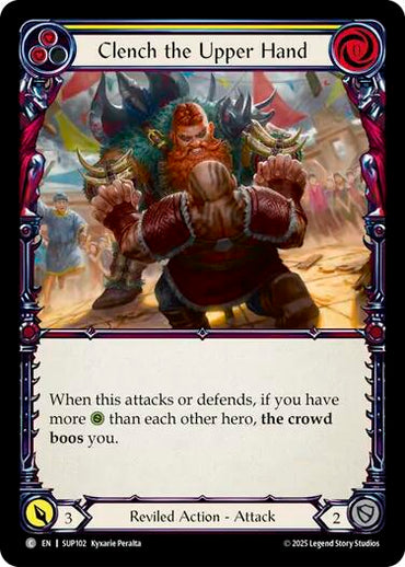 Clench the Upper Hand (Yellow) [SUP102] (Super Slam)  Rainbow Foil