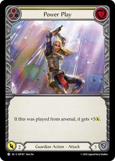 Power Play (Yellow) [SUP187] (Super Slam)  Rainbow Foil