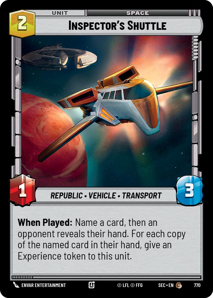 Inspector's Shuttle (770) (Foil) (770) [Secrets of Power]