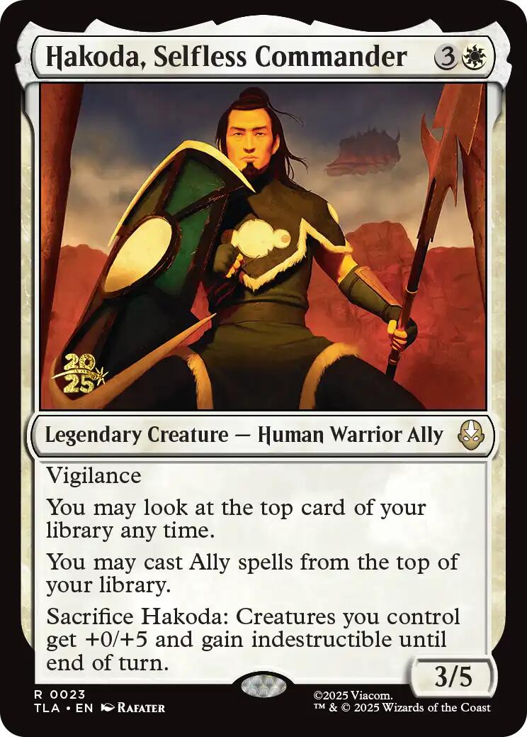 Hakoda, Selfless Commander [Avatar: The Last Airbender Prerelease Cards]