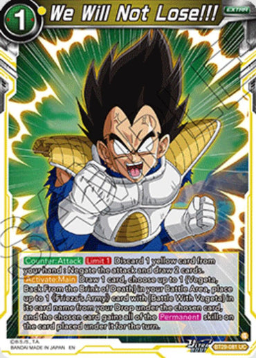 We Will Not Lose!!! (BT29-081) [Fearsome Rivals]