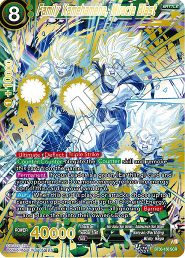 Family Kamehameha, Miracle Blast (SCR) (BT30-150) [Three Glorious Fighters]