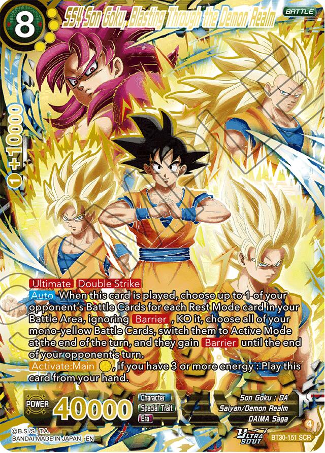 SS4 Son Goku, Blasting Through the Demon Realm (SCR) (BT30-151) [Three Glorious Fighters]