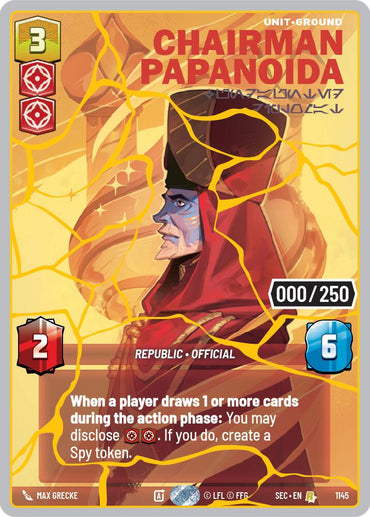 Chairman Papanoida - Undaunted Diplomat (1145) (Serialized) (Gold) (1145) [Secrets of Power]