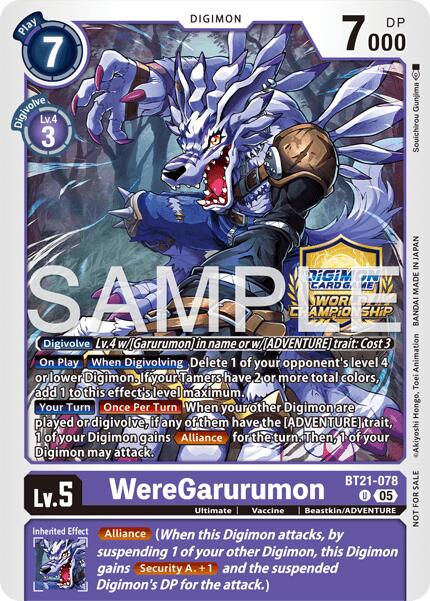 WereGarurumon [BT21-078] (World Championship 26–27 Regionals Season 2) [World Convergence]