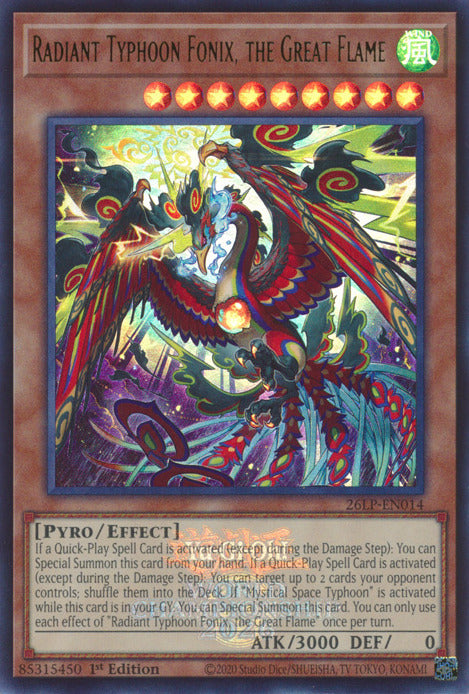 Radiant Typhoon Fonix, the Great Flame (Emblazoned) [26LP-EN014] Ultra Rare
