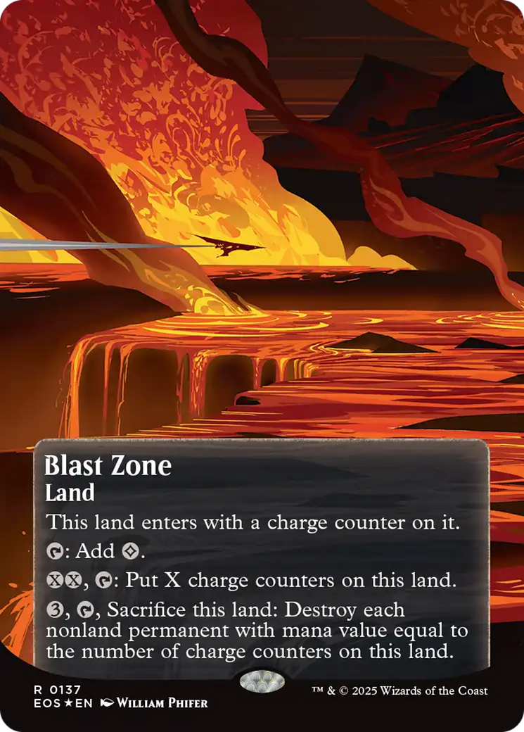 Blast Zone (0137) (Borderless) (Fracture Foil) [Edge of Eternities: Stellar Sights]