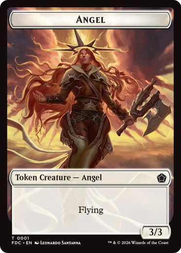 Angel (0001) // Angel (0002) Double-Sided Token [Foundations Commander Tokens]