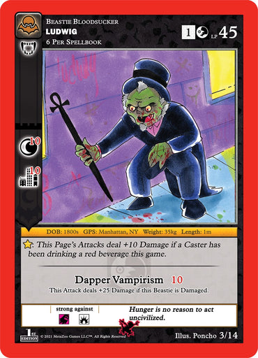 Ludwig (Moca Vampire) [Cryptid Nation: Nightfall First Edition Release Event Deck]